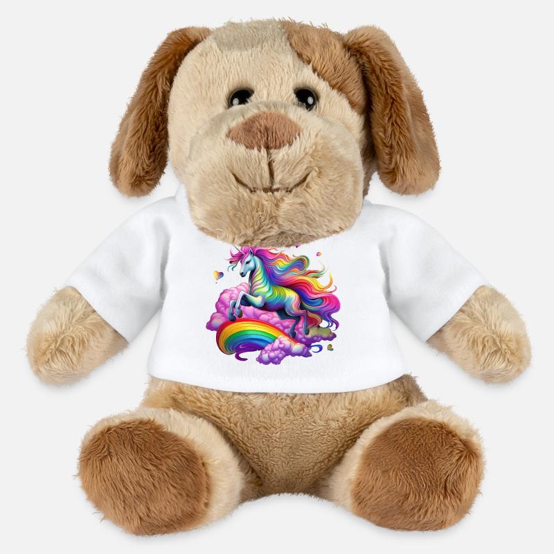 Fee Regenbogen Einhorn - MiniFeet® Hund Helge - Weiß