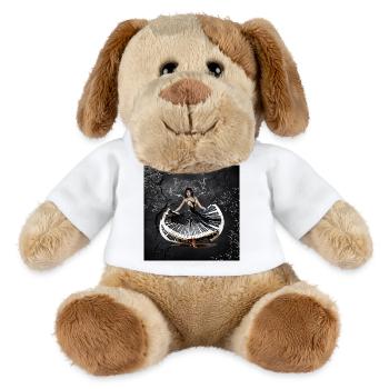 Femme dansant élégamment - Chien en peluche Helge MiniFeet® - blanc - Devant
