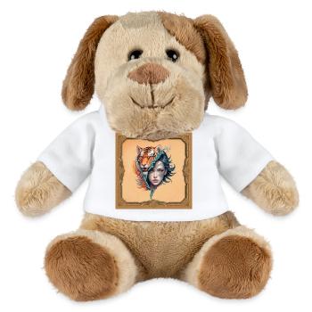 Der Tiger und die Frau, Kraft und Anmut. - MiniFeet® Hund Helge - Weiß - Vorne