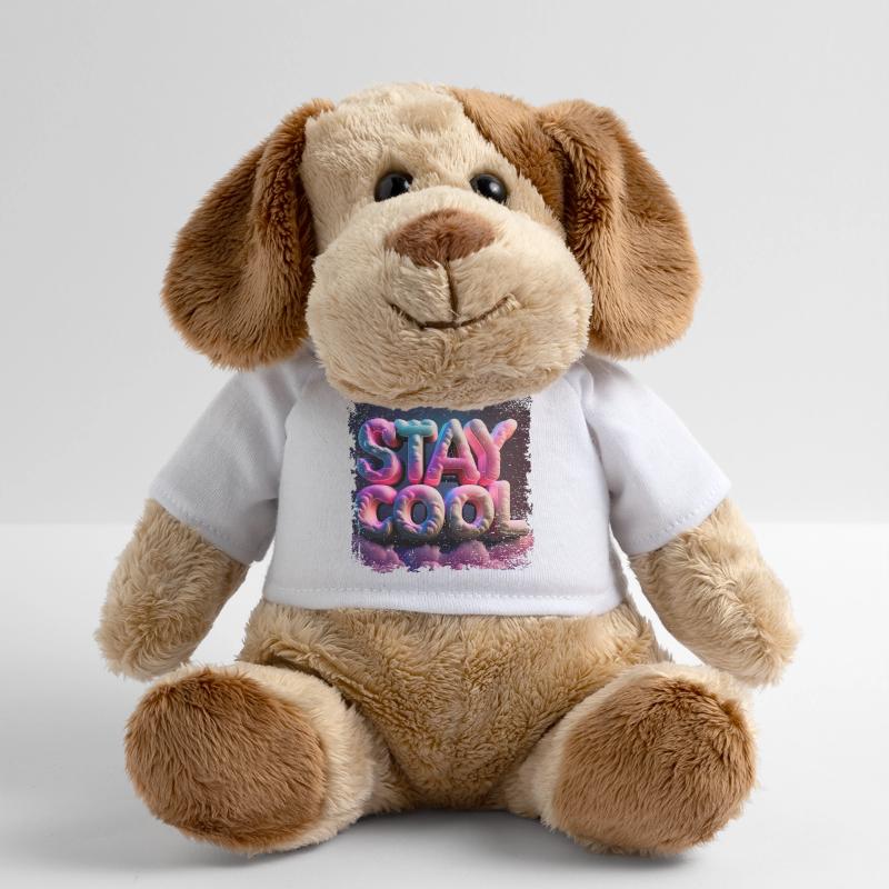 Stay cool text in 3D MiniFeet® Dog Helge