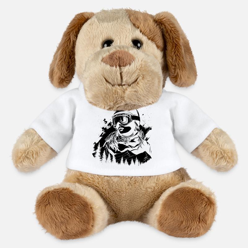 Snowboarder - Chien en peluche Helge MiniFeet® - blanc
