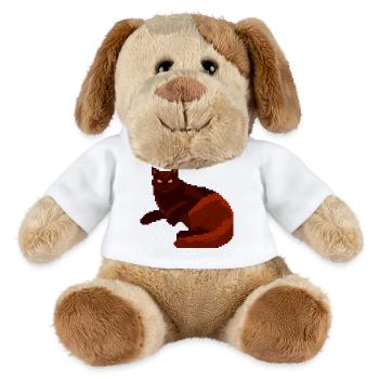 Red Night Cat Pixel Art - MiniFeet® Dog Helge - white - Front