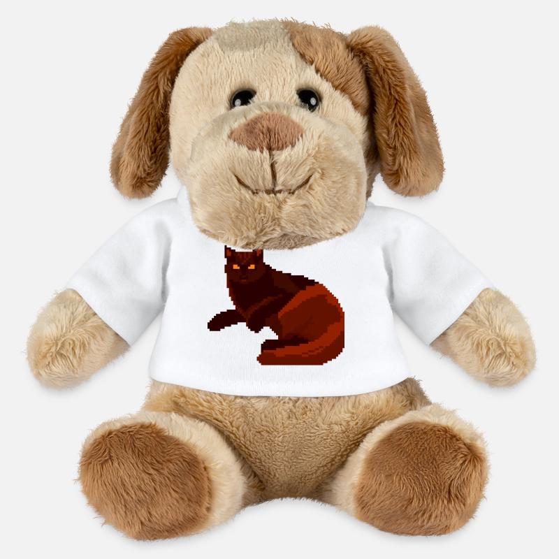 Red Night Cat Pixel Art - MiniFeet® Dog Helge - white