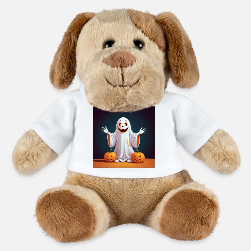 Halloween Ghost with Pumpkins - MiniFeet® Dog Helge - white