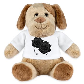 rosenblüten mit rosenkranz, gothic motiv - MiniFeet® Hund Helge - Weiß - Vorne