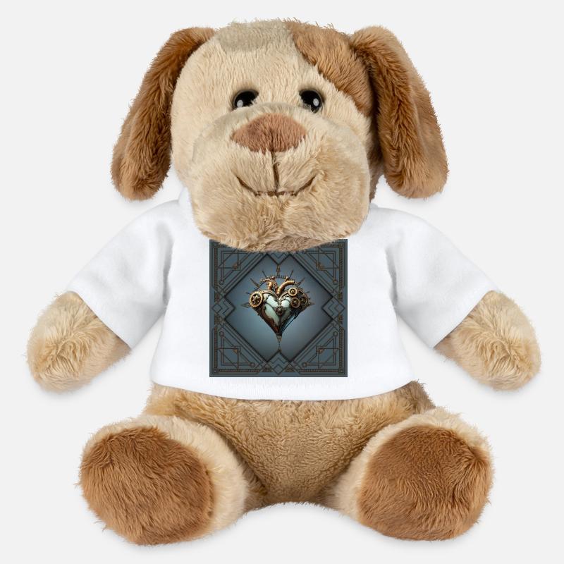 Faszinierendes Steampunk-Herz - MiniFeet® Hund Helge - Weiß