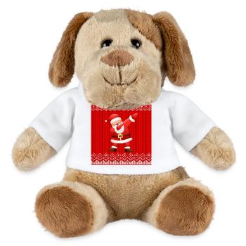 joyeux noël, joyeuses fêtes, santa - Chien en peluche Helge MiniFeet® - blanc - Devant