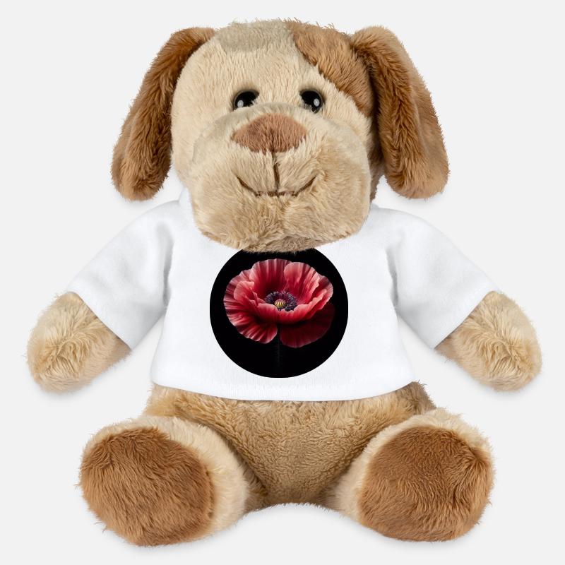 Mohnblume fotorealistisch - MiniFeet® Hund Helge - Weiß