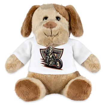 Fearless biker on a gloomy ride - MiniFeet® Dog Helge - white - Front