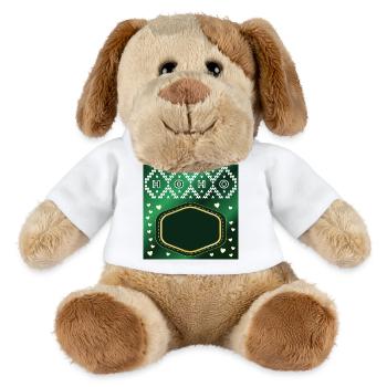 CHRISTMAS NAME SIGN TAG - MiniFeet® Dog Helge - white - Front