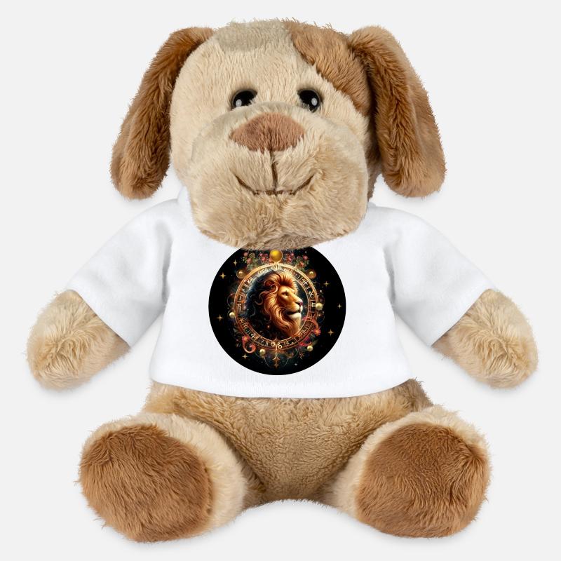 Löwe im Sternkreis - Sternzeichen Löwe - MiniFeet® Hund Helge - Weiß