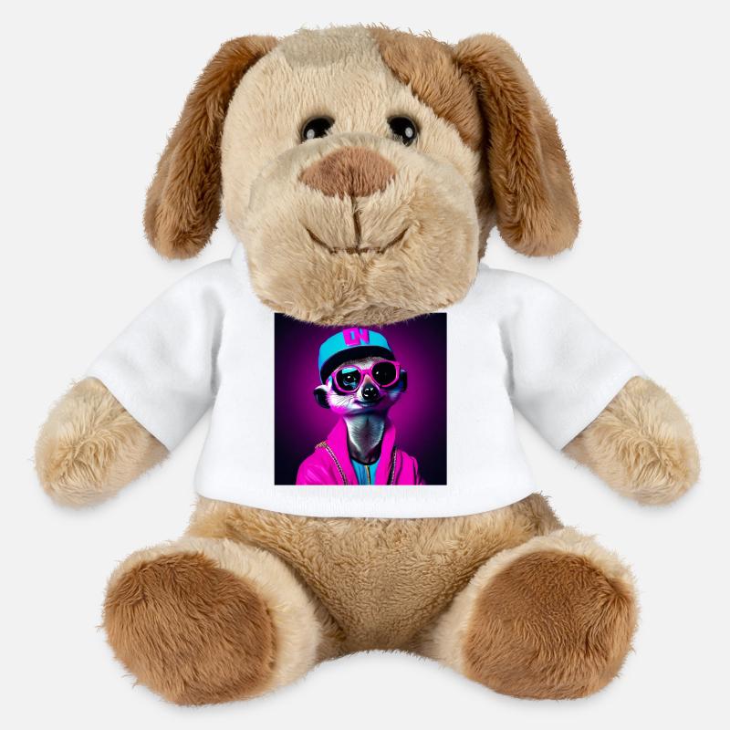 suricate, suricate humour, suricate rigolo - Chien en peluche Helge MiniFeet® - blanc