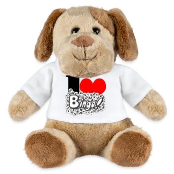 Bingo, Jeu de bingo, Jeux d’argent, J’aime (25) - Chien en peluche Helge MiniFeet® - blanc - Devant