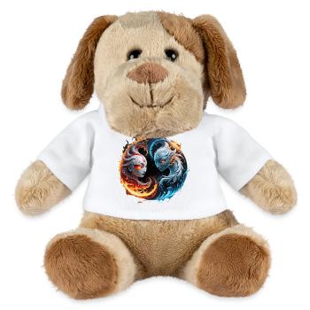 Elementare Harmonie, Yin und Yang der Natur. - MiniFeet® Hund Helge - Weiß - Vorne