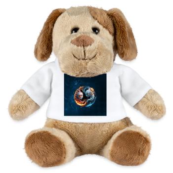 Elementare Harmonie, Yin und Yang der Natur. - MiniFeet® Hund Helge - Weiß - Vorne