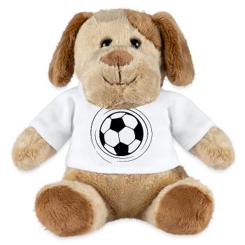 Dessin au trait de football - Chien en peluche Helge MiniFeet® - blanc - Devant
