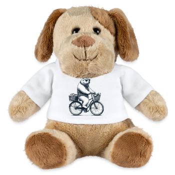 Fahrrad Drahtesel Bär Sonnenbrille Hut Geschenk - MiniFeet® Hund Helge - Weiß - Vorne