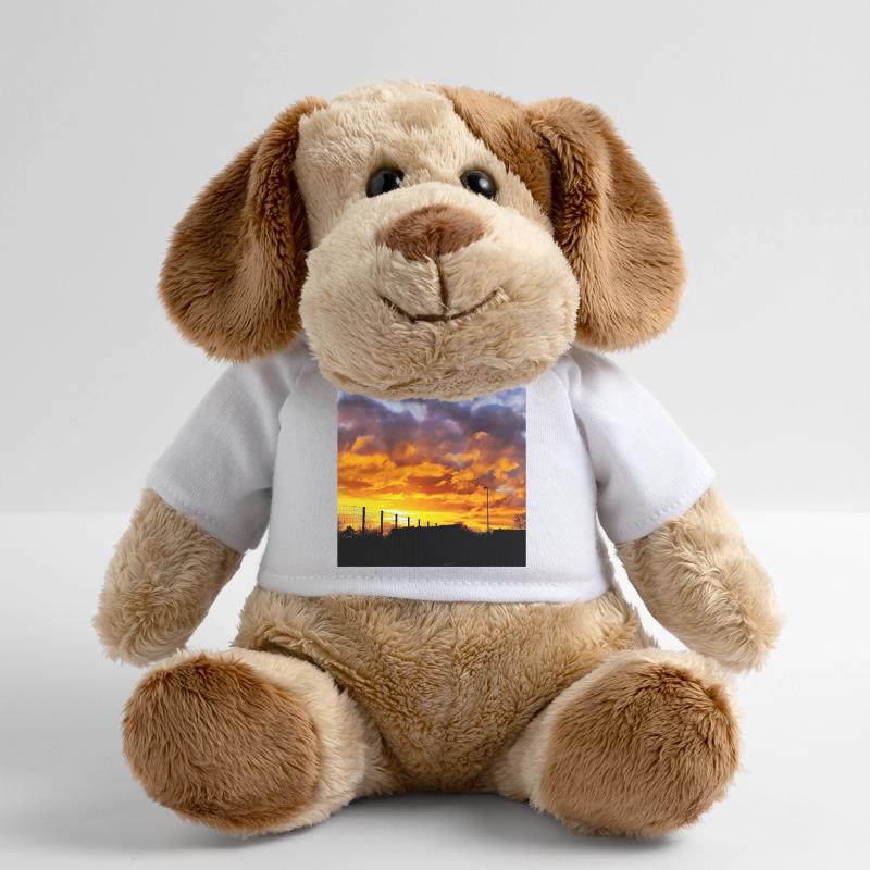 Coucher de soleil – Couleurs de feu dans le ciel du soir Chien en peluche Helge MiniFeet®