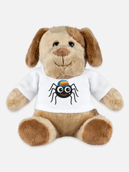 Coole Spinne mit Retro-Cappy – süß & frech - MiniFeet® Hund Helge - Weiß