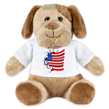 Flagge der Vereinigten Staaten - USA - Flagge Broken Desi - MiniFeet® Hund Helge - Weiß - Vorne