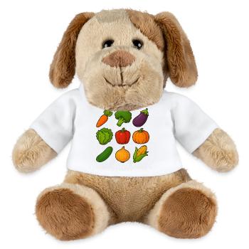 Collection of colorful vegetable illustrations in cartoon style - MiniFeet® Dog Helge - white - Front
