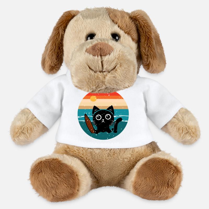 Surfende Katze - MiniFeet® Hund Helge - Weiß