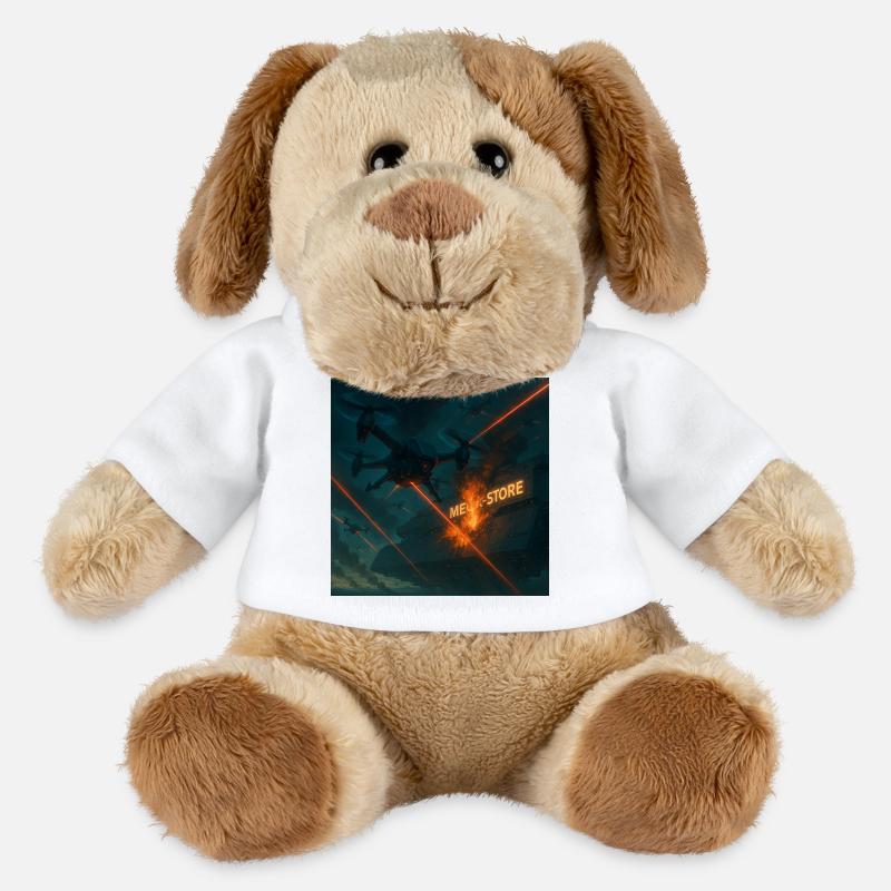 Futuristic Air Base Attack Image - MiniFeet® Dog Helge - white
