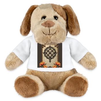 Keltische Kunst und florale Pracht in warmen Tönen. - MiniFeet® Hund Helge - Weiß - Vorne