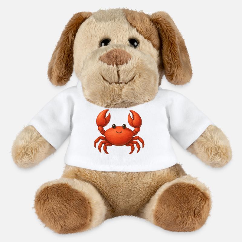 Rote Krabbe Cartoon - MiniFeet® Hund Helge - Weiß