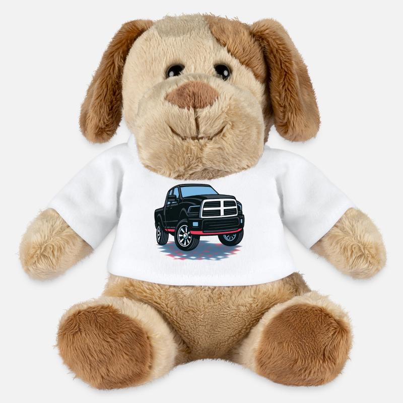Schwarzer Pickup Ram - MiniFeet® Hund Helge - Weiß
