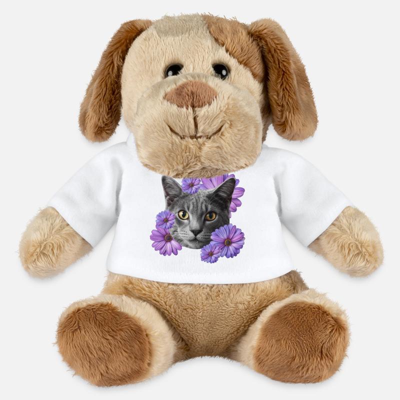 katze mit blumen - MiniFeet® Hund Helge - Weiß