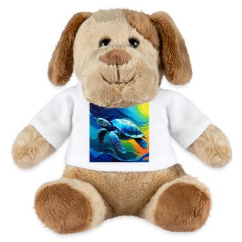Lebendiges Kunstdesign für Meeresschildkröten - MiniFeet® Hund Helge - Weiß - Vorne