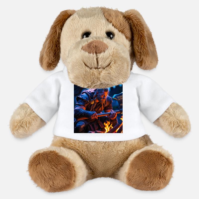Fantasy Wikinger mit einer Axt - MiniFeet® Hund Helge - Weiß