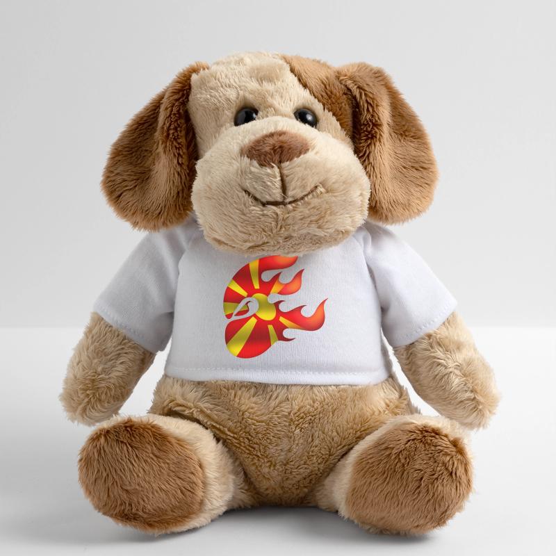 Drapeau de la Macédoine - Macédoine - Ninja Chien en peluche Helge MiniFeet®