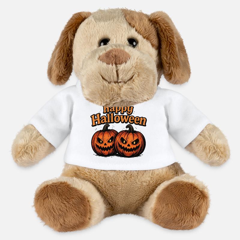 Spooky Halloween pumpkins with evil eye - MiniFeet® Dog Helge - white