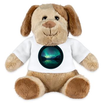 Northern Lights over fjords - MiniFeet® Dog Helge - white - Front