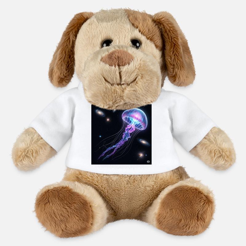 Méduses galactiques dans l’espace - Chien en peluche Helge MiniFeet® - blanc