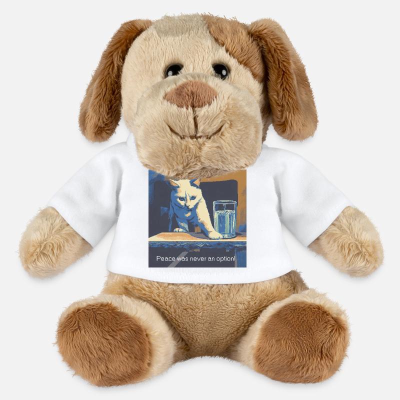 Katzenmotiv mit Friedensbotschaft - MiniFeet® Hund Helge - Weiß