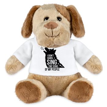 Je n'aboie pas, je chante la chanson de mon peuple Husky - Chien en peluche Helge MiniFeet® - blanc - Devant