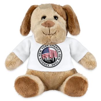 American Skyline with Flag Embrace - MiniFeet® Dog Helge - white - Front