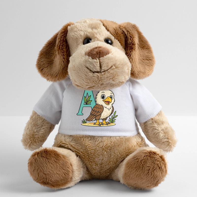Aigle mignon avec initiale A et feuillage Chien en peluche Helge MiniFeet®