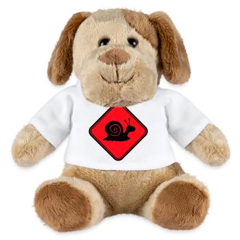 Snail Danger Caution Sign Warning - MiniFeet® Dog Helge - white - Front