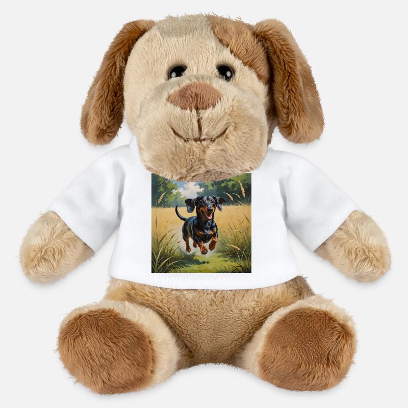 Terrier joyeux dans la nature - Chien en peluche Helge MiniFeet® - blanc