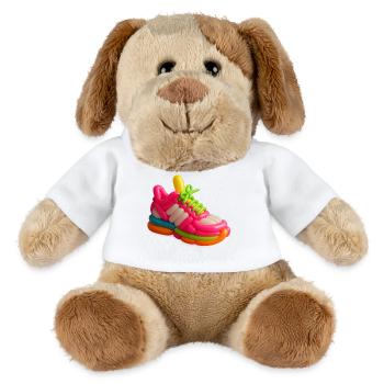 Baskets ballon aérées aux couleurs néon vibrantes - Chien en peluche Helge MiniFeet® - blanc - Devant