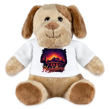 Heidelberg Stadt Silhouette prachtvoll Geschenk - MiniFeet® Hund Helge - Weiß - Vorne