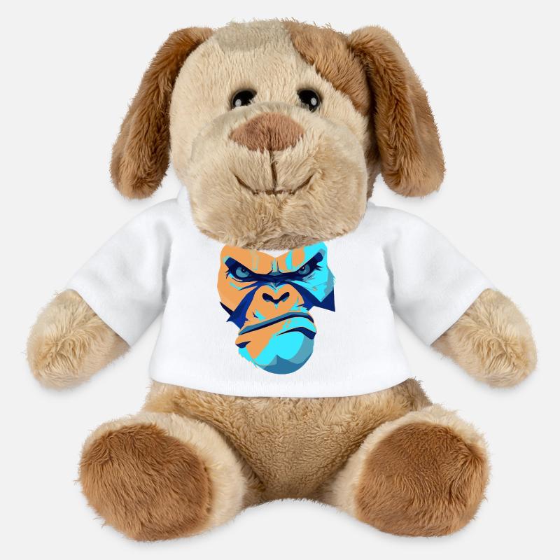 Ungezähmeter Gorilla Blau Frontdruck - MiniFeet® Hund Helge - Weiß