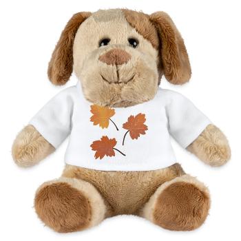 Herbstliches Ahornblattmuster für kuschelige Kleidung - MiniFeet® Hund Helge - Weiß - Vorne