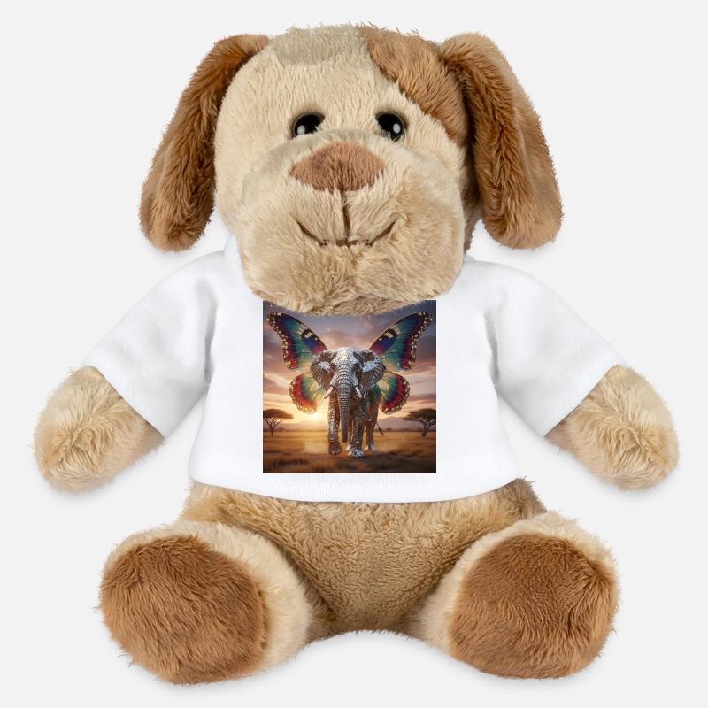 Mosaic elephant wing at sunset - MiniFeet® Dog Helge - white