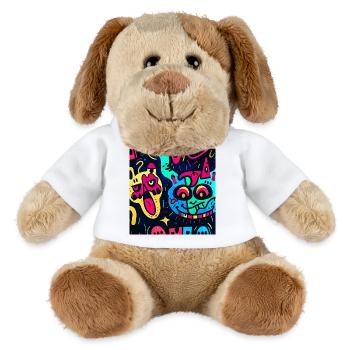 Illustration mit bunten Monstern - MiniFeet® Hund Helge - Weiß - Vorne