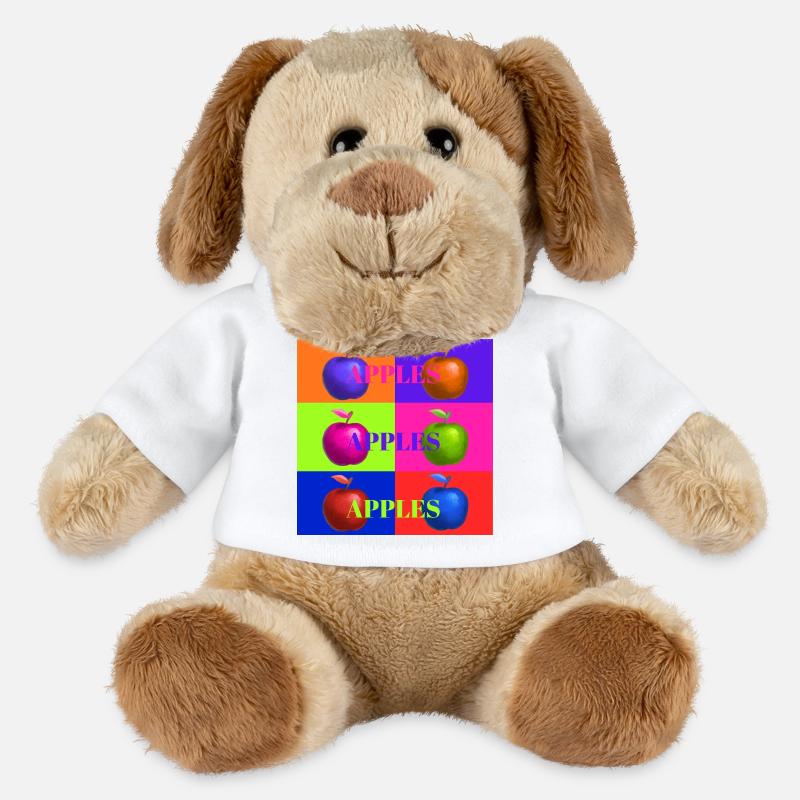 Pop Art Apfel Collage Design - MiniFeet® Hund Helge - Weiß
